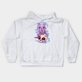 Skull Cat Octopus Kawaii Gothic Kids Hoodie